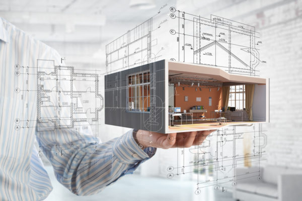 Baugewerbe-3 Datenaustausch und Visualisierung von Bauprojekten mittels BIM-Building Information Modeling.
