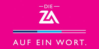 Logo der ZA mit Slogan