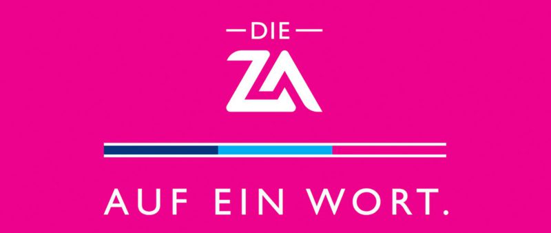 Logo der ZA mit Slogan